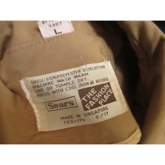 Vintage Sears Snap Windbreaker Jacket Womens Large 1970's Snapper Tan/Beige geek - Picture 4 of 4